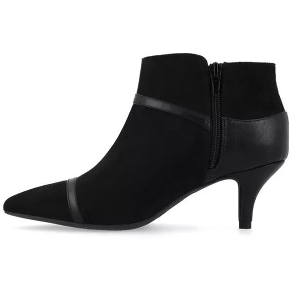 Journee Collection Women's Back Heel Zip Stacked Heel Booties - Size 10 Open Box - Picture 1 of 10